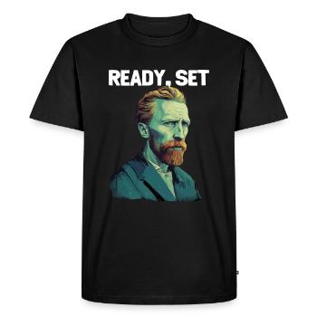 Prêt Gogh - T-shirt Premium bio Homme - noir - Devant - Nico (187cm)