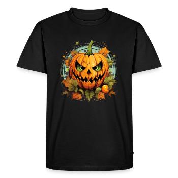 Citrouille d'halloween - T-shirt Premium bio Homme - noir - Devant - Nico (187cm)