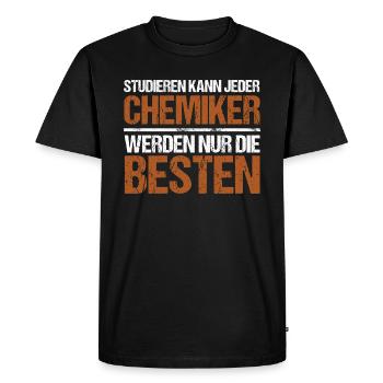Anyone can study - Chemist Edition - Men's Premium Organic T-Shirt - black - Front - Nico (187cm)