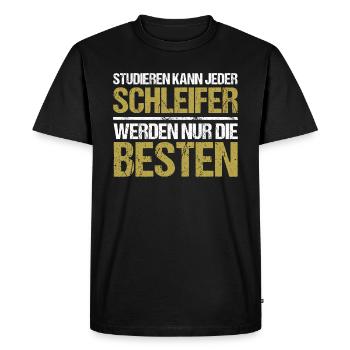 Anyone can study - Schleifer Edition - Men's Premium Organic T-Shirt - black - Front - Nico (187cm)