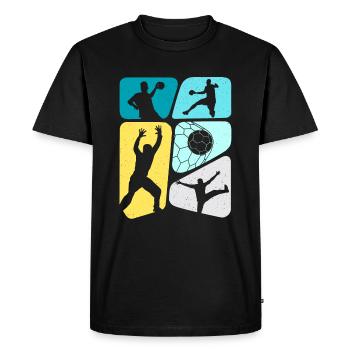 Handball Enfants Garçons Handball Joueurs - T-shirt Premium bio Homme - noir - Devant - Nico (187cm)