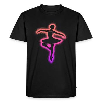 Ballerine Ballet Danseuse Danseuse Ballet Fille - T-shirt Premium bio Homme - noir - Devant - Nico (187cm)