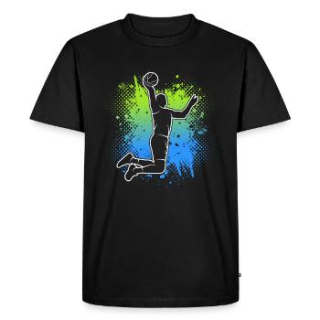 Basketball Enfants Basketball masculin Garçons - T-shirt Premium bio Homme - noir - Devant - Nico (187cm)