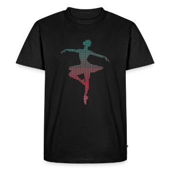 Ballerine Pixélisée Ballet Danseuse Danse Ballet - T-shirt Premium bio Homme - noir - Devant - Nico (187cm)