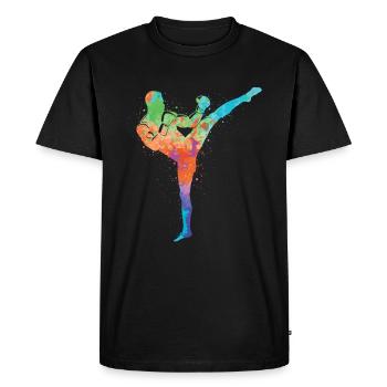 Muay Thai Kickboxer Boys Martial Arts Kickboxing - Men's Premium Organic T-Shirt - black - Front - Nico (187cm)
