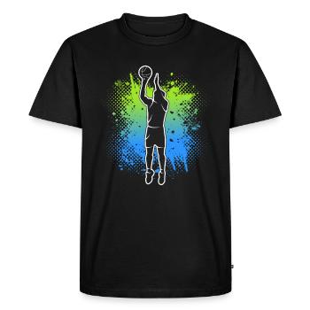 Basketball Enfants Garçons Basketteurs Hommes - T-shirt Premium bio Homme - noir - Devant - Nico (187cm)