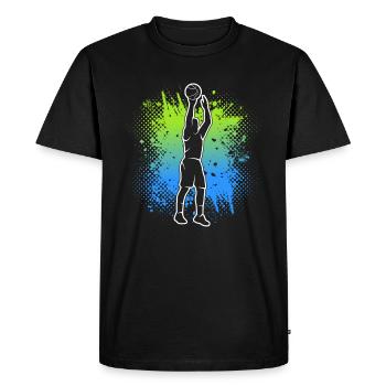 Basketball Enfants Hommes Basketteurs Joueurs Garçons - T-shirt Premium bio Homme - noir - Devant - Nico (187cm)