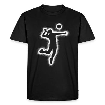 Joueuse de beach-volley Joueuse de volley-ball - T-shirt Premium bio Homme - noir - Devant - Nico (187cm)