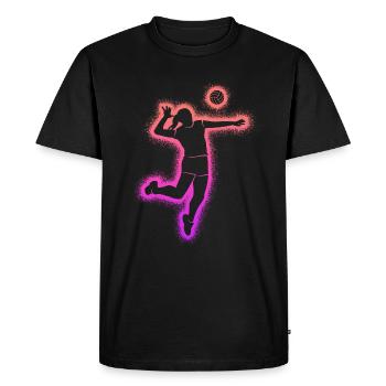 Joueuse de volley-ball Femmes Filles Joueuse de volley-ball - T-shirt Premium bio Homme - noir - Devant - Nico (187cm)