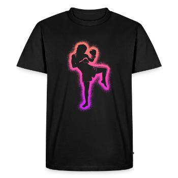 Muay Thai Martial Arts Kickboxer Girls Kickboxing - Men's Premium Organic T-Shirt - black - Front - Nico (187cm)