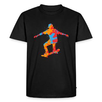 Skating Skateboarder Colorful Skater Skateboard - Men's Premium Organic T-Shirt - black - Front - Nico (187cm)