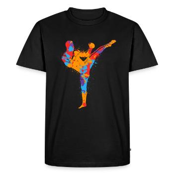 Muay Thai Colorful Kickboxer Martial Arts Kickboxing - Men's Premium Organic T-Shirt - black - Front - Nico (187cm)