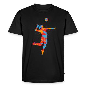 Joueurs de volley-ball Joueurs de volley-ball colorés Filles - T-shirt Premium bio Homme - noir - Devant - Nico (187cm)