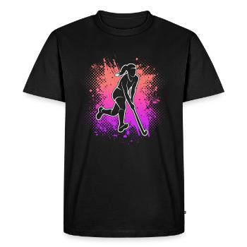 Joueur de hockey sur gazon Hockey Joueuse de hockey - T-shirt Premium bio Homme - noir - Devant - Nico (187cm)