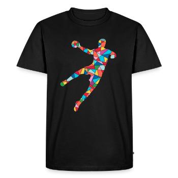 Handball Joueurs Handball Joueurs Hommes Garçons Handball - T-shirt Premium bio Homme - noir - Devant - Nico (187cm)