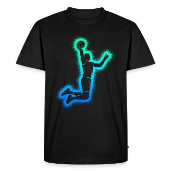Joueurs de basket-ball Enfants Basket-ball masculin Garçons - T-shirt Premium bio Homme - noir - Devant - Nico (187cm)