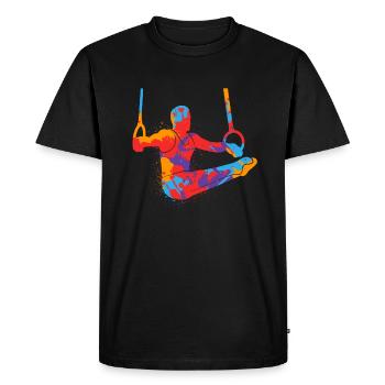 Gymnastique colorée Gymnastique Gymnastique Anneau Gymnastique Garçons Gymnastique - T-shirt Premium bio Homme - noir - Devant - Nico (187cm)