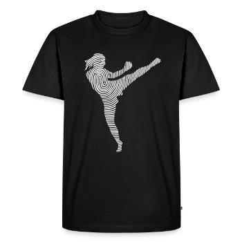 Taekwondo Martial Arts Fingerprint Kickboxing Women - Men's Premium Organic T-Shirt - black - Front - Nico (187cm)