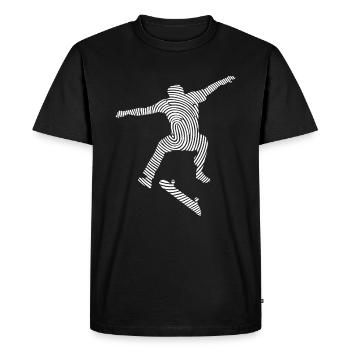 Skate Skater Skateboarder Fingerprint Skateboard - Men's Premium Organic T-Shirt - black - Front - Nico (187cm)
