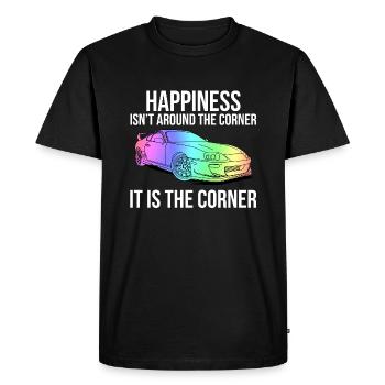 Happiness is the corner - T-shirt Premium bio Homme - noir - Devant - Nico (187cm)