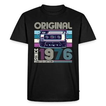 Original 1976 46th Birthday Gift Men - Men's Premium Organic T-Shirt - black - Front - Nico (187cm)