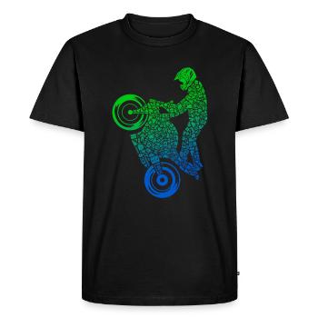 Moto De Course Moto Pilote Garçons Machine De Course - T-shirt Premium bio Homme - noir - Devant - Nico (187cm)