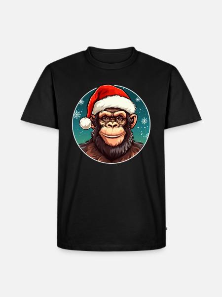 Chimpanzees Christmas - Men's Premium Organic T-Shirt - black