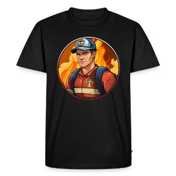 Fireman - Men's Premium Organic T-Shirt - black - Front - Nico (187cm)