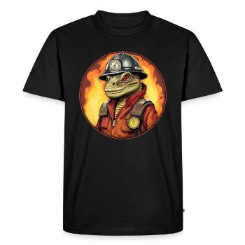 Lézards des pompiers - T-shirt Premium bio Homme - noir - Devant - Nico (187cm)