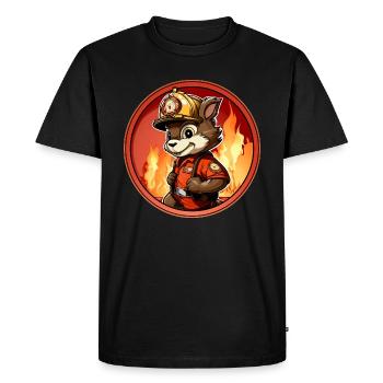 Fire Brigade Squirrel - Men's Premium Organic T-Shirt - black - Front - Nico (187cm)