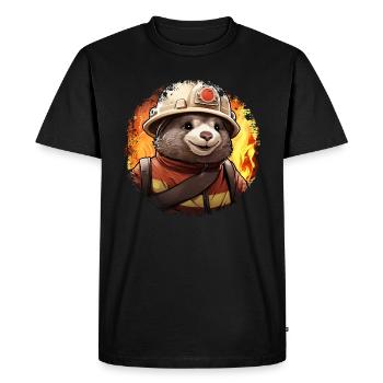 Taupes des pompiers - T-shirt Premium bio Homme - noir - Devant - Nico (187cm)