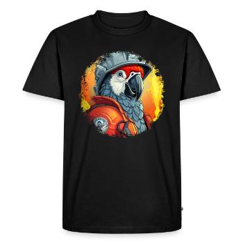 Parrots Fire Brigade - Men's Premium Organic T-Shirt - black - Front - Nico (187cm)
