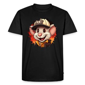 Firefighter Rat - Men's Premium Organic T-Shirt - black - Front - Nico (187cm)