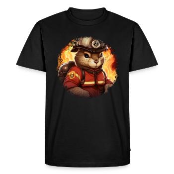 Fire Brigade Squirrel - Men's Premium Organic T-Shirt - black - Front - Nico (187cm)