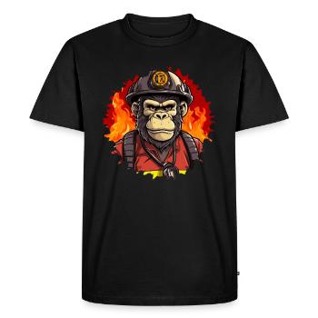 Singes des pompiers - T-shirt Premium bio Homme - noir - Devant - Nico (187cm)