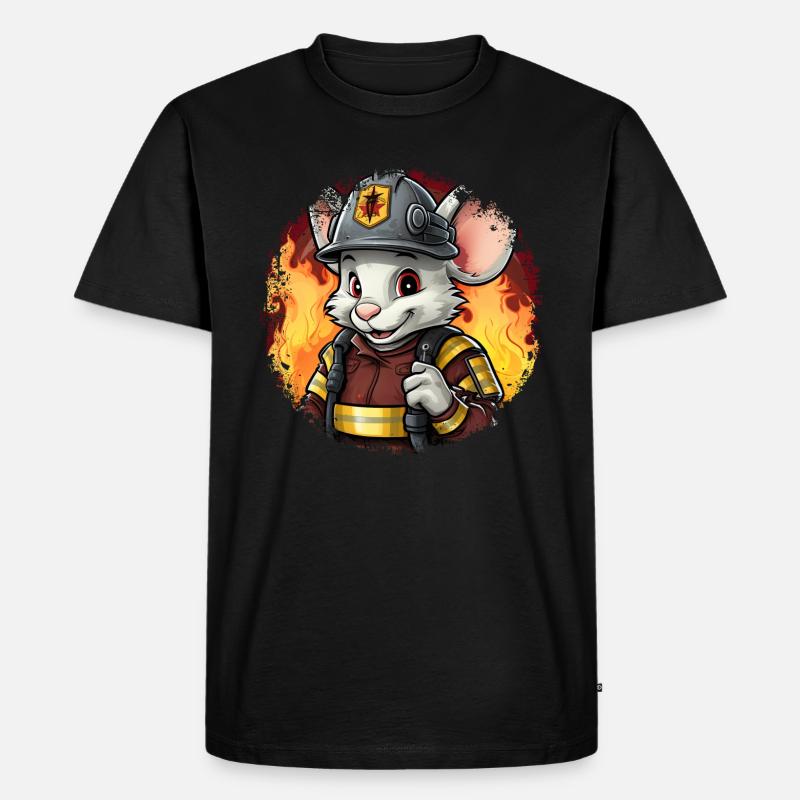 Fire Brigade Mouse - Men's Premium Organic T-Shirt - black