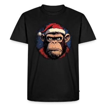 Noël des chimpanzés - T-shirt Premium bio Homme - noir - Devant - Nico (187cm)