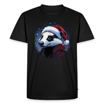 Christmas badgers - Men's Premium Organic T-Shirt - black - Front - Nico (187cm)