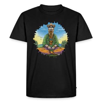 Camel Yoga - Men's Premium Organic T-Shirt - black - Front - Nico (187cm)