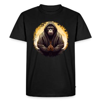 Monkey Yoga - Men's Premium Organic T-Shirt - black - Front - Nico (187cm)