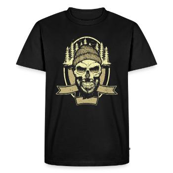 WOODEN SAW CHAINSAW GIFT FOREST FÖRSTER PROFESSION - Men's Premium Organic T-Shirt - black - Front - Nico (187cm)