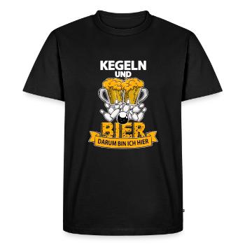 Bowling and beer t-shirt saying bowling club gift - Men's Premium Organic T-Shirt - black - Front - Nico (187cm)