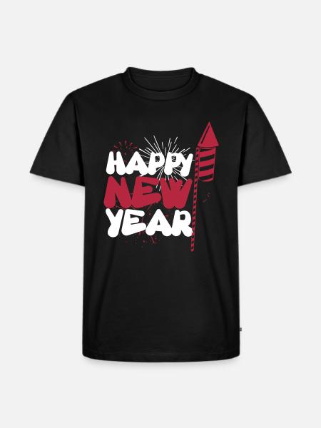Happy new year - Männer Premium Bio T-Shirt - Schwarz