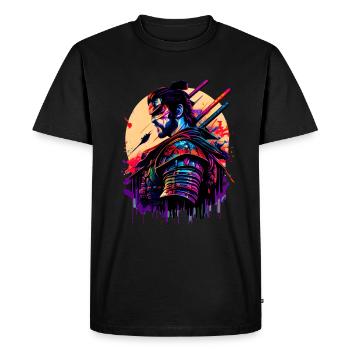 illustration Samurai Warrior Japan - Men's Premium Organic T-Shirt - black - Front - Nico (187cm)