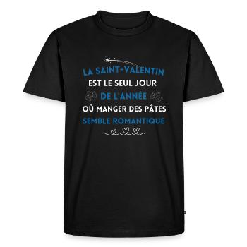 La Saint Valentin est le seul jour - T-shirt Premium bio Homme - noir - Devant - Nico (187cm)