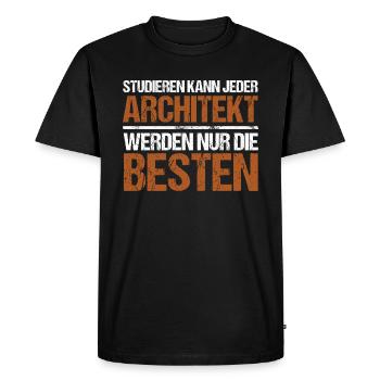 Anyone can study - Architekt Edition - Men's Premium Organic T-Shirt - black - Front - Nico (187cm)