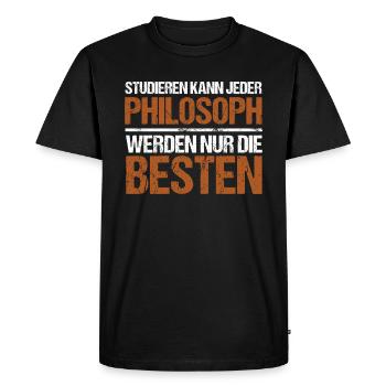 Tout le monde peut étudier - Édition Philosophe - T-shirt Premium bio Homme - noir - Devant - Nico (187cm)