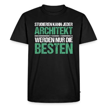 Tout le monde peut étudier - Architekt Edition - T-shirt Premium bio Homme - noir - Devant - Nico (187cm)