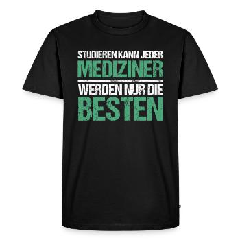 Tout le monde peut étudier - Édition médicale - T-shirt Premium bio Homme - noir - Devant - Nico (187cm)