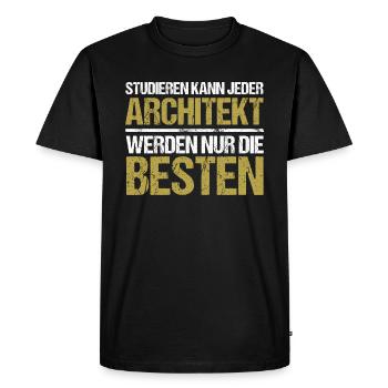 Anyone can study - Architekt Edition - Men's Premium Organic T-Shirt - black - Front - Nico (187cm)
